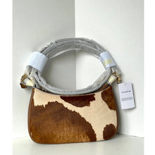 Load image into Gallery viewer, Coach Teri Shoulder Bag Haircalf Cow Print CDW45 Brown Leather C