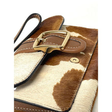 Load image into Gallery viewer, Coach Ashton Wristlet CDY07 Haircalf Cow Print Leather Clutch Brown A