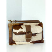 Load image into Gallery viewer, Coach Ashton Wristlet CDY07 Haircalf Cow Print Leather Clutch Brown C