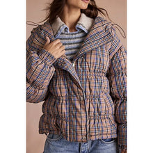 Load image into Gallery viewer, Free People Party Of One Plaid Hooded Puffer Jacket