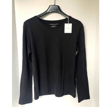 Load image into Gallery viewer, Majestic Filatures Womens L Black Organic Cotton Cashmere Long Sleeve T Shirt