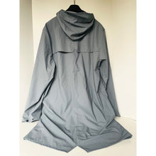 Load image into Gallery viewer, Rains Long Jacket Waterproof Hooded Raincoat – Unisex Large, Pool Gray