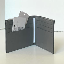 Load image into Gallery viewer, Coach Slim Billfold Wallet CZ062 Charcoal Gray Graphic Pebbled Leather