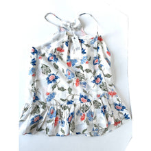 Load image into Gallery viewer, Joie Derwen White Floral Silk Sleeveless Ruffle Top Women's Medium