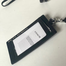 Load image into Gallery viewer, Coach ID Lanyard CAO25 Rexy Dinosaur Sketch Black Leather Card Holder