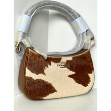 Load image into Gallery viewer, Coach Teri Shoulder Bag Haircalf Cow Print CDW45 Brown Leather B
