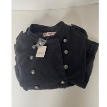 Load image into Gallery viewer, Free People Lotty Black Velvet Double-Breasted Military Blazer – Women's Small