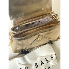 Load image into Gallery viewer, Ted Baker Poppy Satchel Gold Metallic Leather Padlock Top Handle Bag
