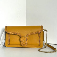 Load image into Gallery viewer, Coach Tabby Chain Clutch CJ863 Buttercup Braided Leather Crossbody Bag
