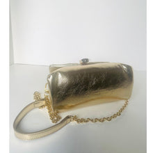 Load image into Gallery viewer, Ted Baker Poppy Satchel Gold Metallic Leather Padlock Top Handle Bag