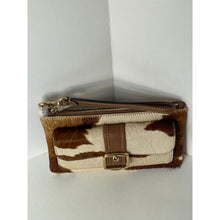 Load image into Gallery viewer, Coach Ashton Wristlet CDY07 Haircalf Cow Print Leather Clutch Brown C