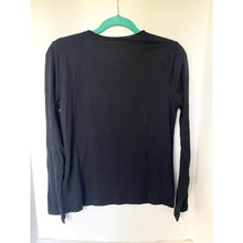 Load image into Gallery viewer, Majestic Filatures Black Cotton Cashmere Long Sleeve Crewneck T-Shirt – Women's 4/L