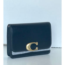 Load image into Gallery viewer, Coach Bandit Card Case CH825 Black Calf Leather Wallet Women's