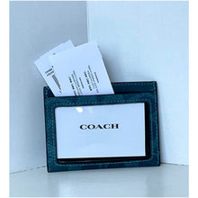 Load image into Gallery viewer, Coach CW366 Aquamarine Signature Canvas ID Card Case