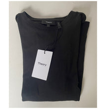 Load image into Gallery viewer, Theory Tiny Tee 2 Black Ribbed Pima Cotton Short Sleeve T-Shirt – Women's Large