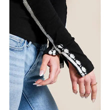 Load image into Gallery viewer, Free People Lost Love Black Ribbed Cotton Embroidered Long Sleeve Top XL