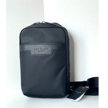 Load image into Gallery viewer, Ted Baker Wickham Men's Black Nylon-Blend Faux Leather Sling Crossbody Bag