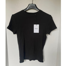 Load image into Gallery viewer, Theory Tiny Tee 2 Black Ribbed Pima Cotton Short Sleeve T-Shirt – Women's Large