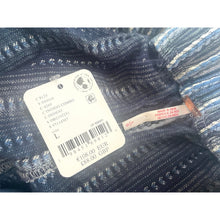 Load image into Gallery viewer, Free People Day's End Pants L Striped Wide Leg Blue Cotton Pull On Elastic