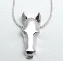 Load image into Gallery viewer, A. Chenier Necklace Silver Horse Sterling 18-inch Snakechain Unisex Handmade