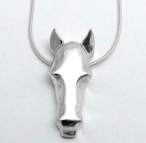 A. Chenier Necklace Silver Horse Sterling 18-inch Snakechain Unisex Handmade