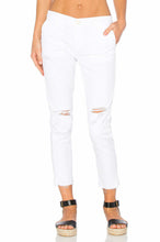 Load image into Gallery viewer, AG Jeans Womens 27 White High Rise Distressed Cotton Tristan Crop Slim Pant