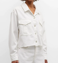 Load image into Gallery viewer, AGOLDE Nyx Denim Shirt Jacket Womens Medium White Crop Boxy Relaxed Flour