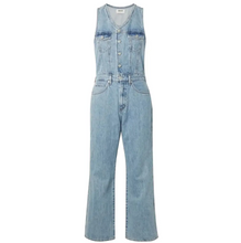 Load image into Gallery viewer, AGOLDE 70s Flared Denim Jumpsuit Blue Sleeveless V-Neck Overalls Womens 10