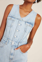 Load image into Gallery viewer, Agolde Jumpsuit Womens 10 Blue Flared 70s Leg Sleeveless V-Neck Denim