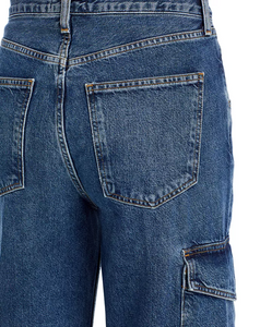 Agolde Minka Cargo High Rise Wide Leg Jeans Womens 29 Blue Denim Path