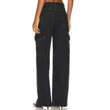 Load image into Gallery viewer, Agolde Minka Cargo Jeans Womens 29 Black High Rise Wide Leg Denim Zip