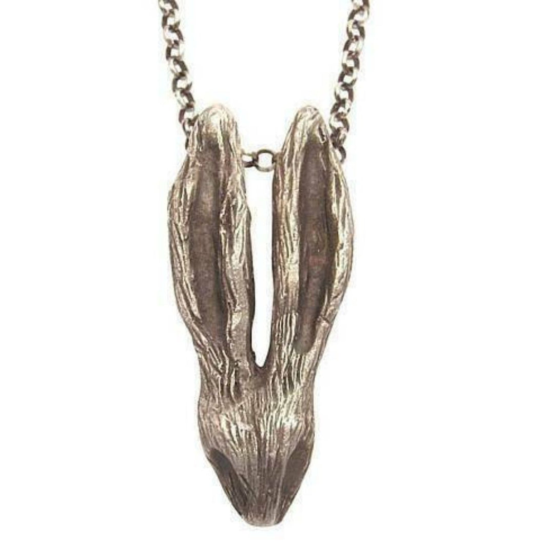 Andree Chenier Necklace Rabbit Sterling Silver 18in Chain Handcrafted Oxidized