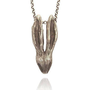 Andree Chenier Necklace Rabbit Sterling Silver 18in Chain Handcrafted Oxidized