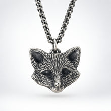 Load image into Gallery viewer, Andree Chenier Sterling Silver Fox Pendant Necklace