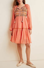 Load image into Gallery viewer, anthropologie Norah tiered summer mini dress with tassel ties for women