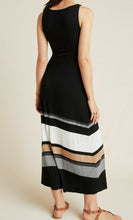 Load image into Gallery viewer, Anthropologie Dress Womens Medium Black Sleeveless Maxi Striped Jersey