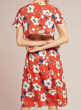 Load image into Gallery viewer, Anthropologie Dress Womens Medium Floral V-Neck Short Sleeve Open Back A-Line