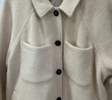 Load image into Gallery viewer, Anthropologie Jacket Womens 1X Ivory Shacket Oversized Button Down Pockets