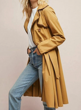 Load image into Gallery viewer, Anthropologie Jacket Womens Brown Double Breasted Trench Coat A-Line Belted