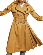 Load image into Gallery viewer, Anthropologie Jacket Womens Brown Double Breasted Trench Coat A-Line Belted