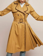 Load image into Gallery viewer, Anthropologie Jacket Womens Brown Double Breasted Trench Coat A-Line Belted