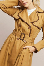 Load image into Gallery viewer, Anthropologie Jacket Womens Brown Double Breasted Trench Coat A-Line Belted
