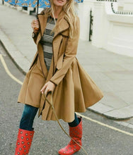 Load image into Gallery viewer, Anthropologie Jacket Womens Brown Double Breasted Trench Coat A-Line Belted