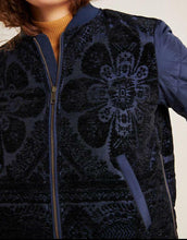 Load image into Gallery viewer, Anthropologie Jacket Womens Extra Large Blue Bomber Floral Quilted Side Zip