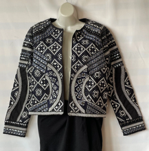 Load image into Gallery viewer, Anthropologie Jacket Womens Small Black Crop Bolero Embroidered Beaded Quilted