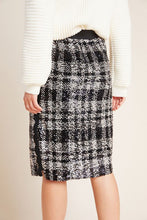 Load image into Gallery viewer, Anthropologie Pencil Skirt Womens Extra Small Black Plaid Sequin Anna Sui Cocktail