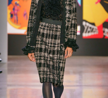 Load image into Gallery viewer, Anthropologie Pencil Skirt Womens Extra Small Black Plaid Sequin Anna Sui Cocktail