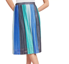 Load image into Gallery viewer, Anthropologie Skirt Womens Medium A-Line Pleated Midi Sunburst Stripe Sparkly