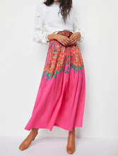 Load image into Gallery viewer, Anthropologie Skirt Womens Small Pink Maxi Roopa Floral Cotton Tiered A-Line