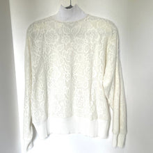 Load image into Gallery viewer, White lace sweater on a mannequin against a white background